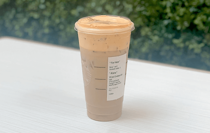 Nutrition facts for starbucks chai tea latte